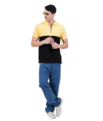 Polo Black Yellow T-Shirt for Men available in half sleeves